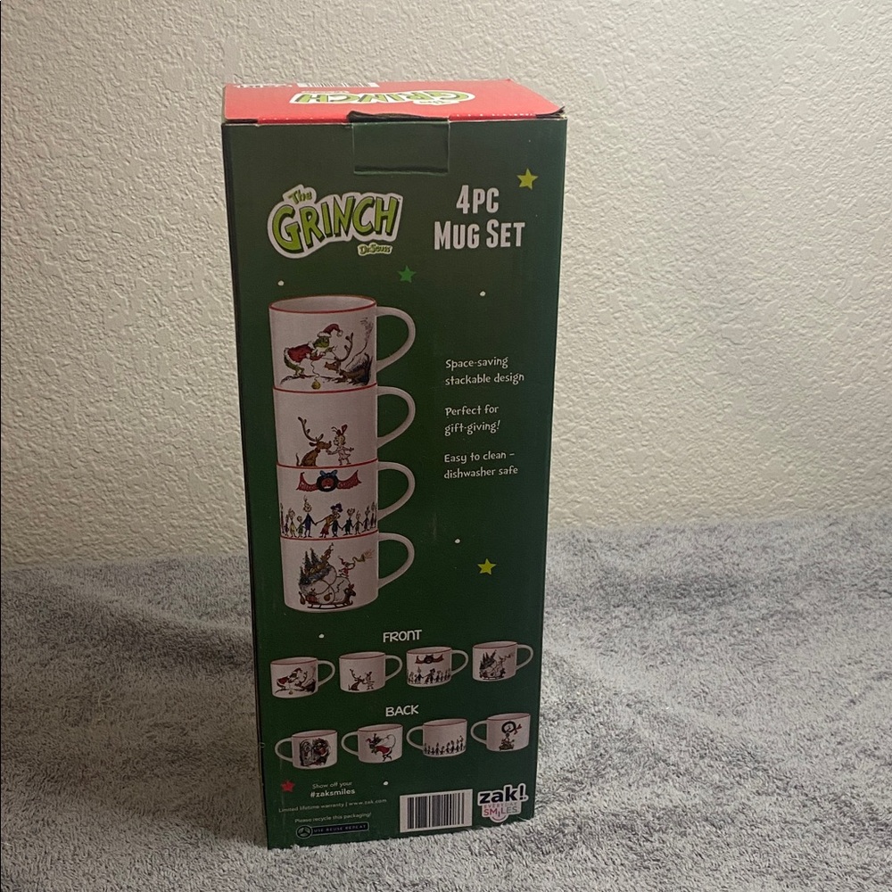 🌵NWT 4-piece Grinch mug set! - Picture 3 of 4